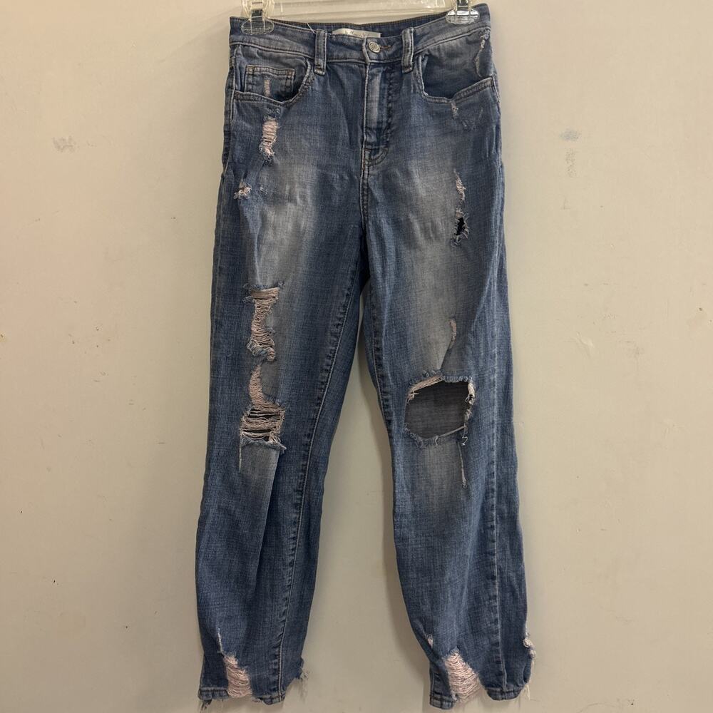 Willow & Root The Mom Fit Jeans Size 25 High Rise Distressed, Has Pink Undertone